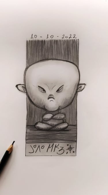 Inktuber 2022, um rascunho para o tema "Crabby"