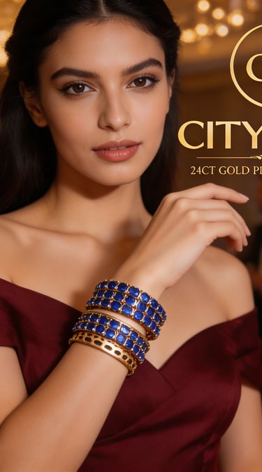 gold covering bangles - City Girl Jewellery - daily party wear gold bangles with CZ Stones
