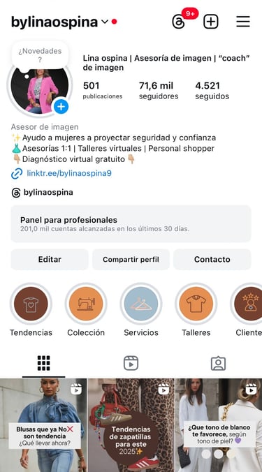Feed de instagram bylinaospina