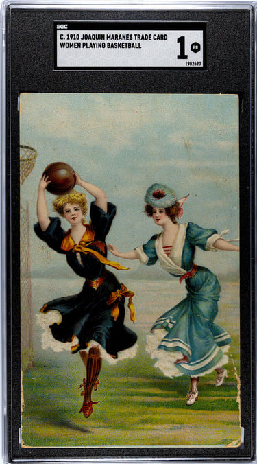 Vintage French Advertising Sports Women's Basketball Card