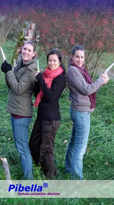 Three women traveling with Pibella, enjoying the experience after some practice