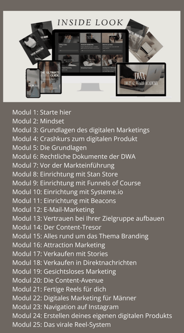 Burnout Business Kurs – Inside Look mit 25 Modulen zu Mindset, digitalem Marketing, Branding, E-Mail-Marketing & Aufbau eines