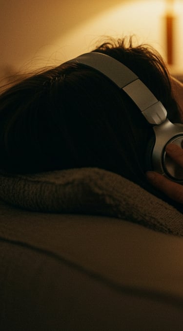 Chica relajada escuchando música