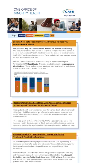 an example of a newsletter sharing several news stories