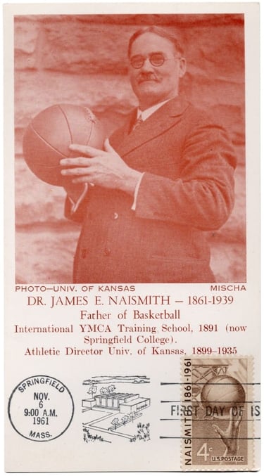 James Naismith 1961 First Day of Issue Basketball Hall of Fame Card