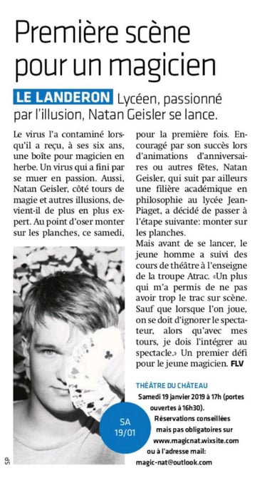 Article du spectacle du 19 janvier | MagicNat