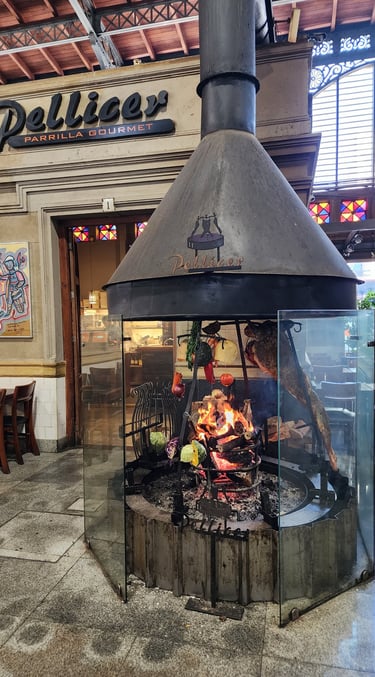 Flame Cooked Meats at Mercado Agricola in Montevideo, Uruguay