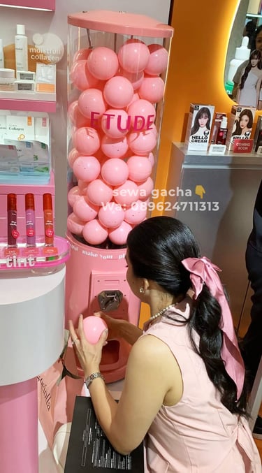 jasa sewa mesin gashapon gacha jumbo pink