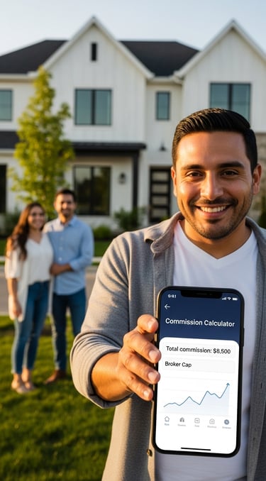 a real estate agent calculating transaction before deductions