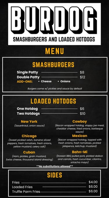Smashburger Hotdogs Menu Fries