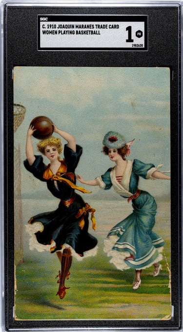 Vintage French Advertising Sports Women's Basketball Card