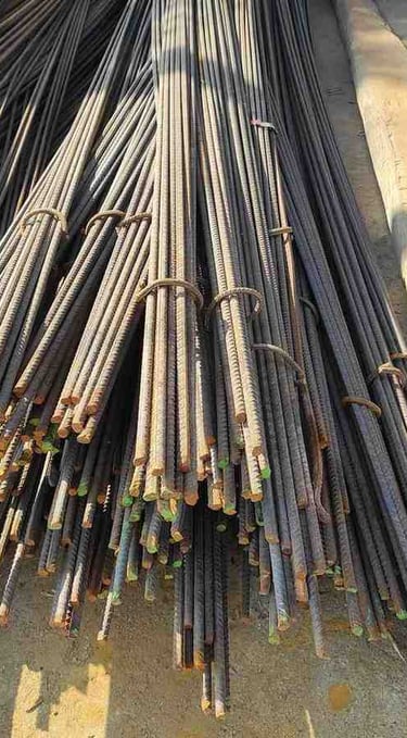 12mm TMT Bar Close-up View – Ribbed Surface Reinforcement Steel for Global Construction Projects