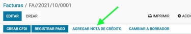 agregar nota de crédito