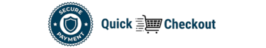 Secure payment badge and quick checkout icon for safe e-commerce shopping transactions.