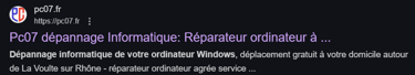 favicon de Pc07 dans la recherche google
