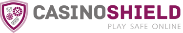 Casino Shield logo emphasizing safe online gambling practices with shield icon.