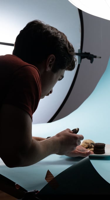 Harrison Placing Food for Commercial