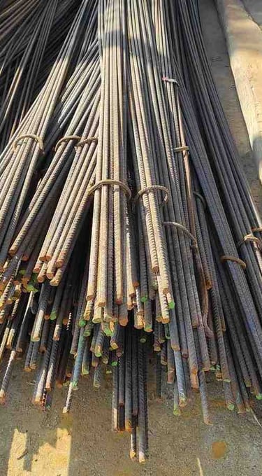 12mm TMT Bar Close-up View – Ribbed Surface Reinforcement Steel for Global Construction Projects