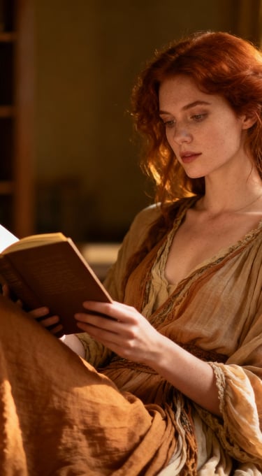 Dark romantasy author website hero image featuring ethereal figure surrounded by gothic romantic ele