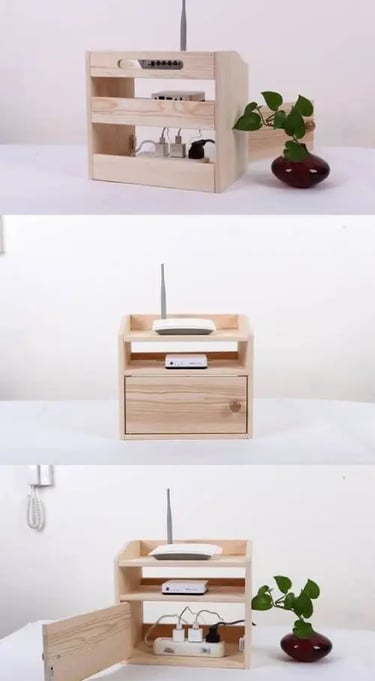 organisateur pour cables en bois