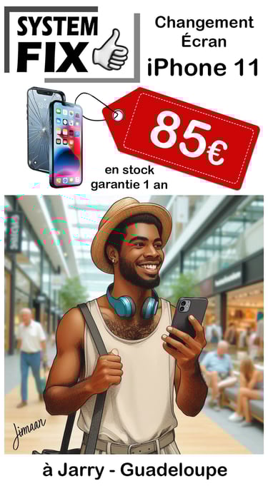 réparation écran iPhone 11 en Guadeloupe, à Jarry