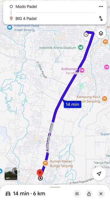 lokasi modo padel dekat dengan big4padel