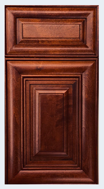 a kitchen cabinet door with a wooden door