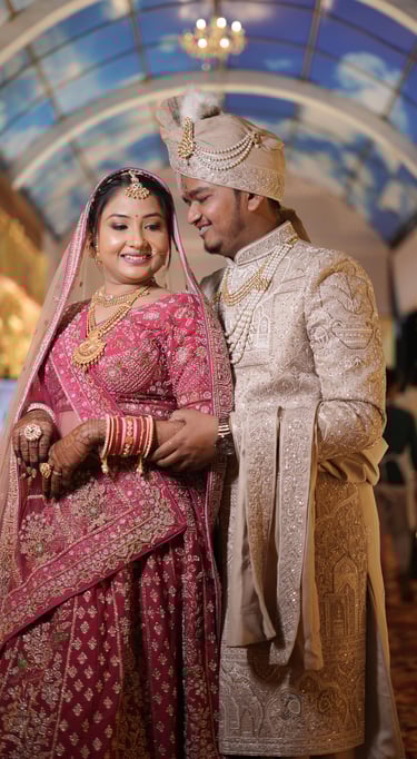 Camera-ready pre-wedding photoshoot makeup featuring natural glam finish with seamless base applicat