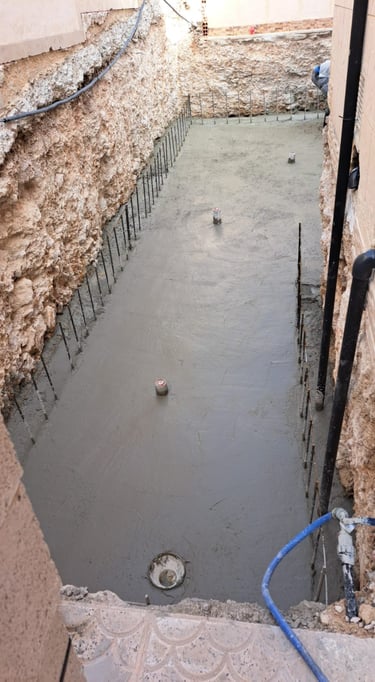 Pool Floor Fundation with heating system in La Marina Costa Blanca