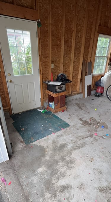 Garage cleared of debris after junk removal