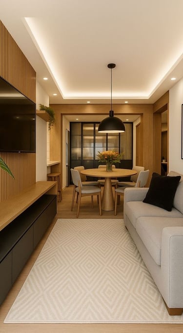 acabados modernos para apartamento en obra gris