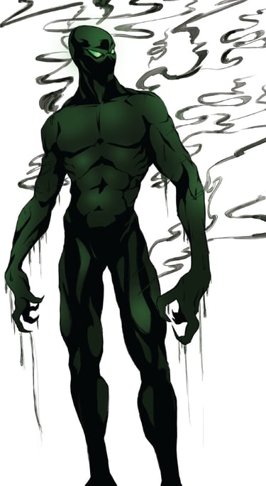 Ghostly green character