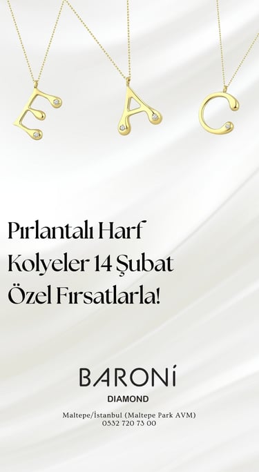 Baroni Post Tasarımı  Harf Kolyesi