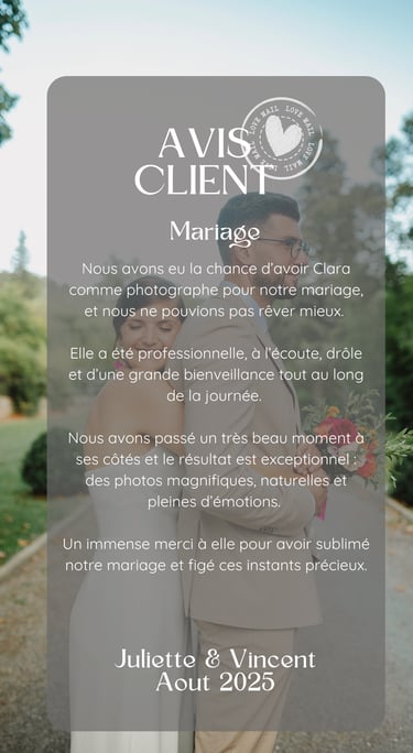 Avis des mariés photographe de mariage bordeaux