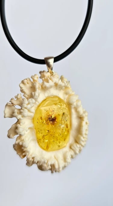 Amber and Antler necklace