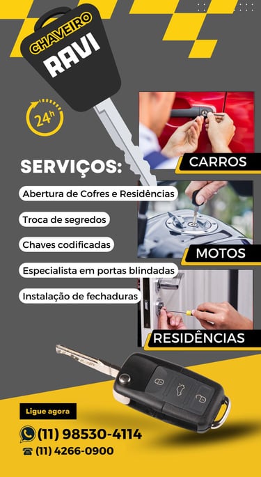 chaveiro de portas blindadas e cofres