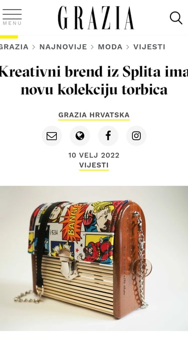 Grazia.hr new wooden bags collection
