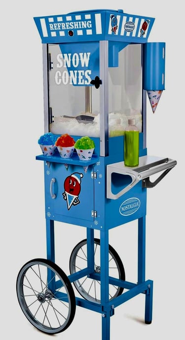 a blue snow cone machine