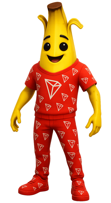 a banana banana peeler wearing a red shirt and pants