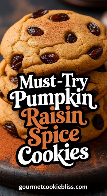 Pumpkin raisin spice cookies recipe. Delicious homemade fall cookies perfect for baking.
