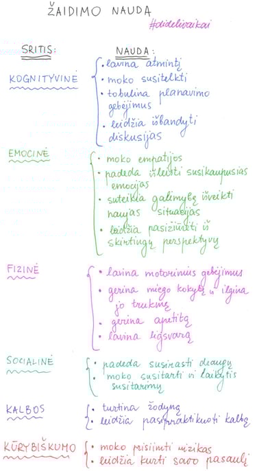 žaidimo naudos schema
