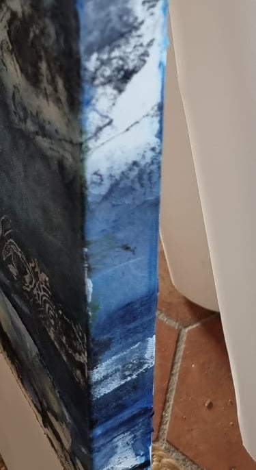 détail d'un tableau montrant le travail sur les bords