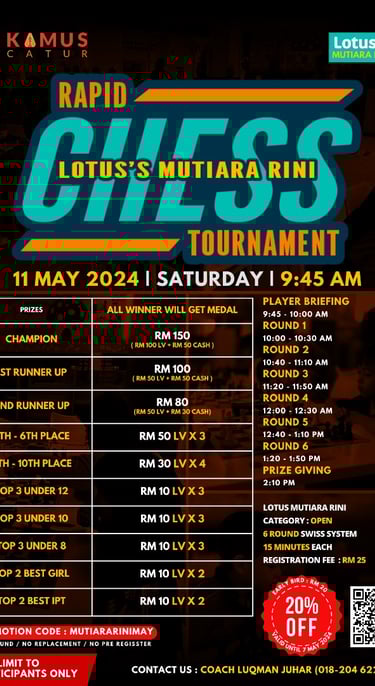 Lotus's Mutiara Rini Rapid Catur Malaysia Chess Tournament