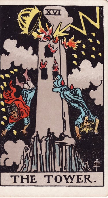 The Tower tarot card meaning – sudden change, upheaval, and awakening.