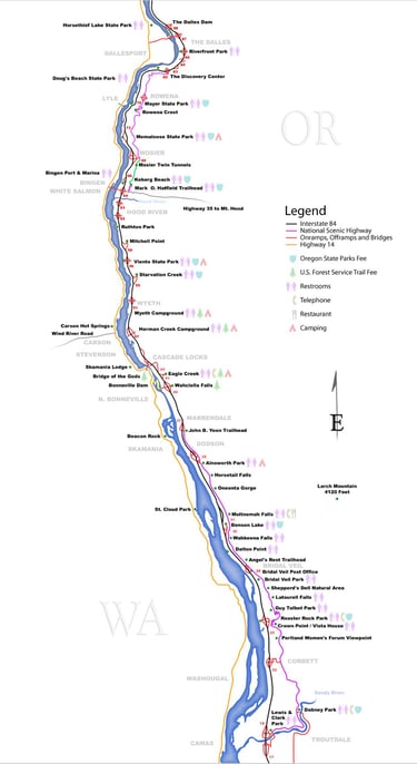 Troutdale to the Dallas map