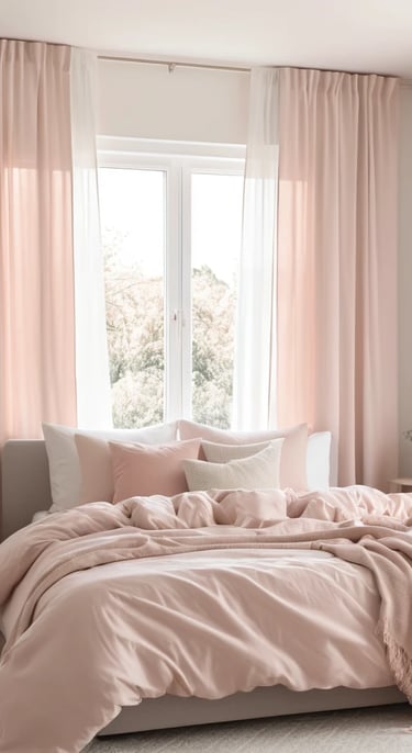 Cream Linen Back Tab Curtains 84 Inch Length for Living Room