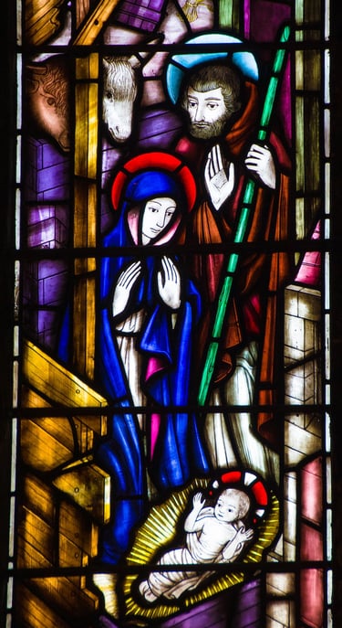 Stained glass Nativity