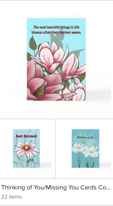 thinking of you card collection digital floral art