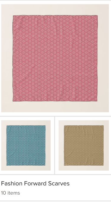 Digital art fashion forward scarves