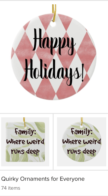 a christmas ornament with a happy holiday ornament